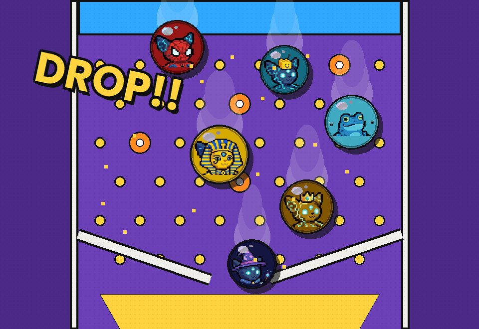 MIMU balls dropping down a plinko board